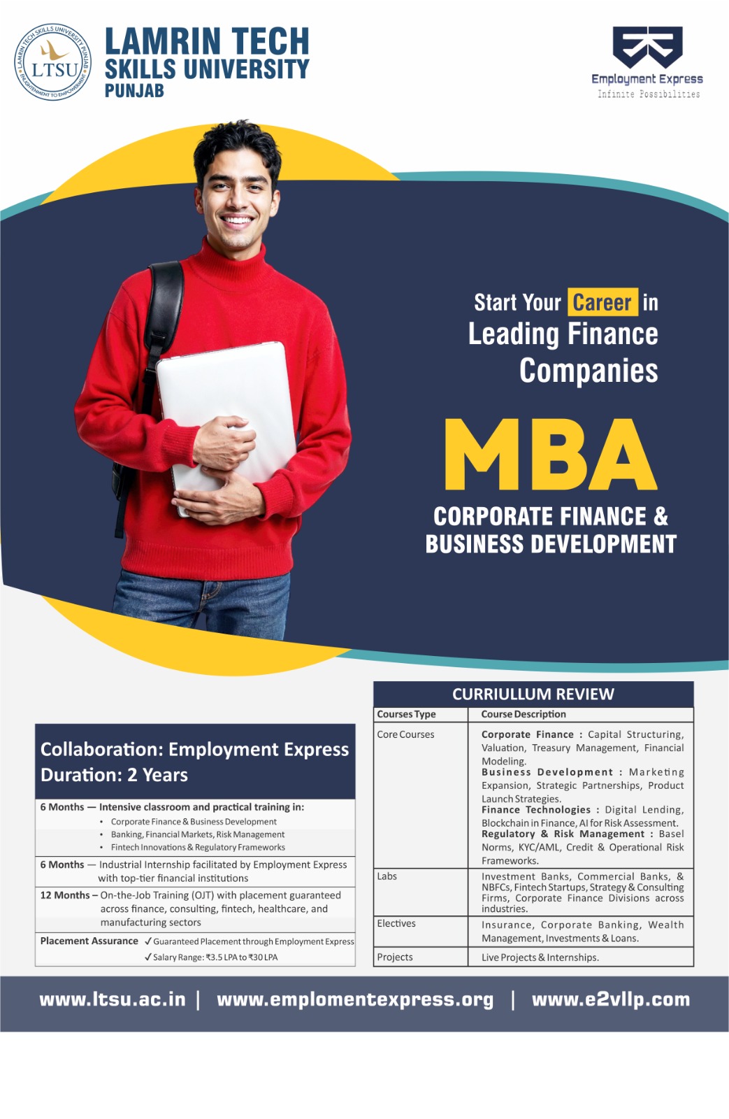 MBA Corporate Finance Curriculum at E2V Academy